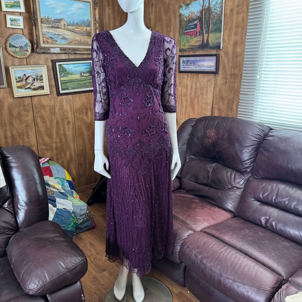 Pissaro Nights Purple Beaded Dress